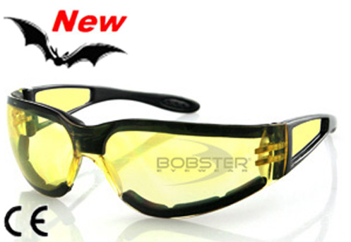 Shield II, Black Frame Yellow Lens Sunglasses, by Bobster